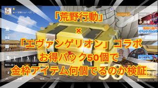 【荒野行動】「荒野行動」×「エヴァンゲリオン」コラボ本日開催🎉早速お得パック50個購入して金枠アイテムいくつでるか検証してみた。