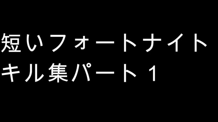 短いフォートナイトキル集パート１