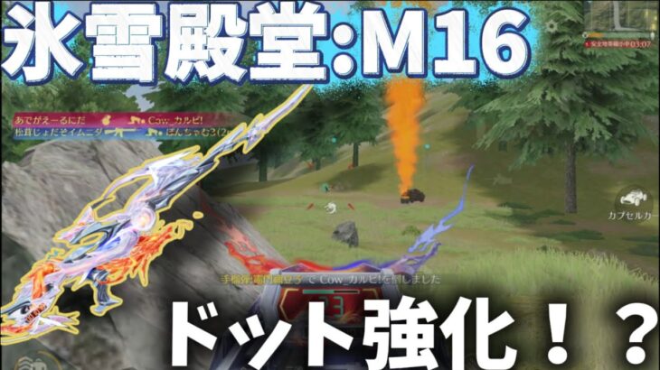 【荒野行動】氷雪殿堂M16A4のドットが強化された⁉️強すぎてソロスクの連勝が止まらないwww