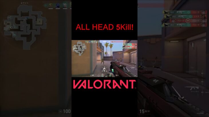 【VALORANT】ALL HEAD 5Kill! #shorts #valorant #valorantclips #valorantクリップ #valorantキル集 #ヴァロラント